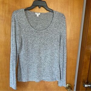 J. Crew Heather Gray Long Sleeve Scoop Neck Top